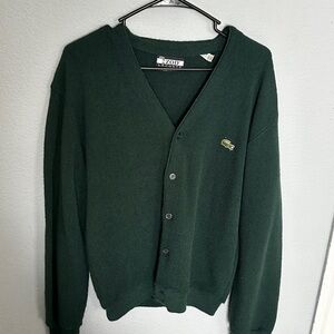 Vintage Forest Green Lacoste cardigan sweater